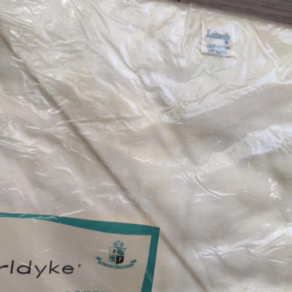 NOS Vtg 60s‎ Carldyke Wrapping Baby Blanket White Cotton Knitmode 36x36 Sealed